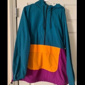 ANORAK Teal, Orange, and Purple Windbreaker